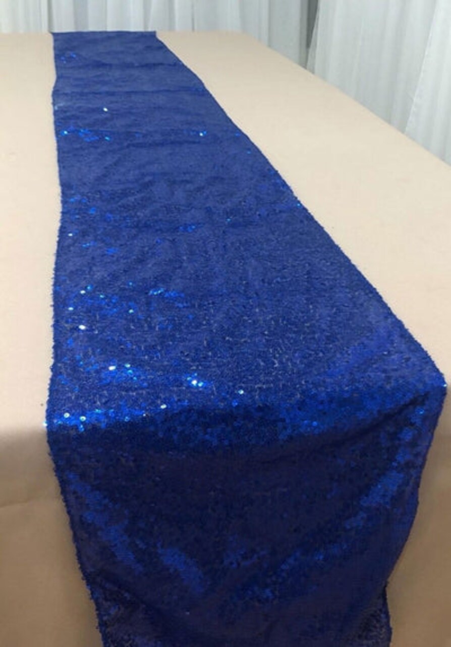 1 Yard Glitz Sequin Table Runner 11 x 96 Inches Sparkling Polyester Linen for Weddings and Events